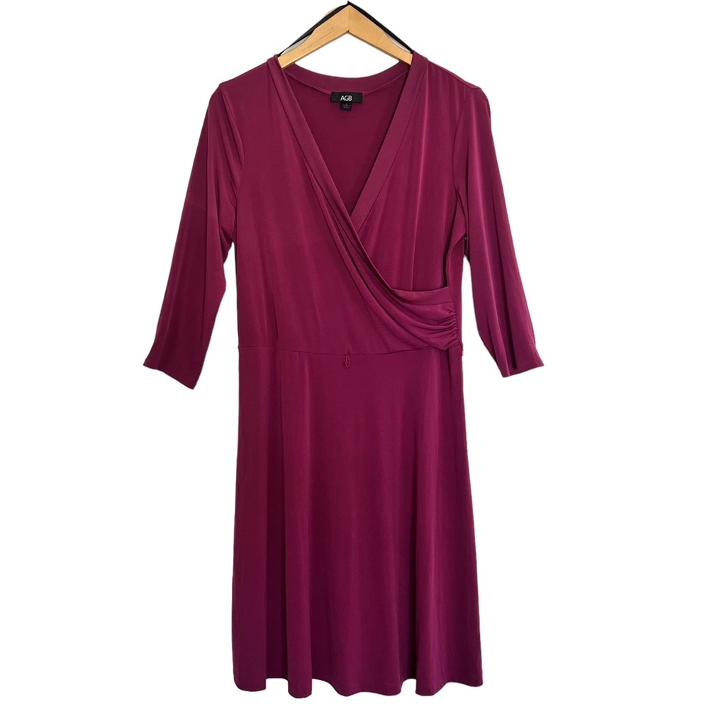 AGB Berry Purple Fit & Flare Dress Size L